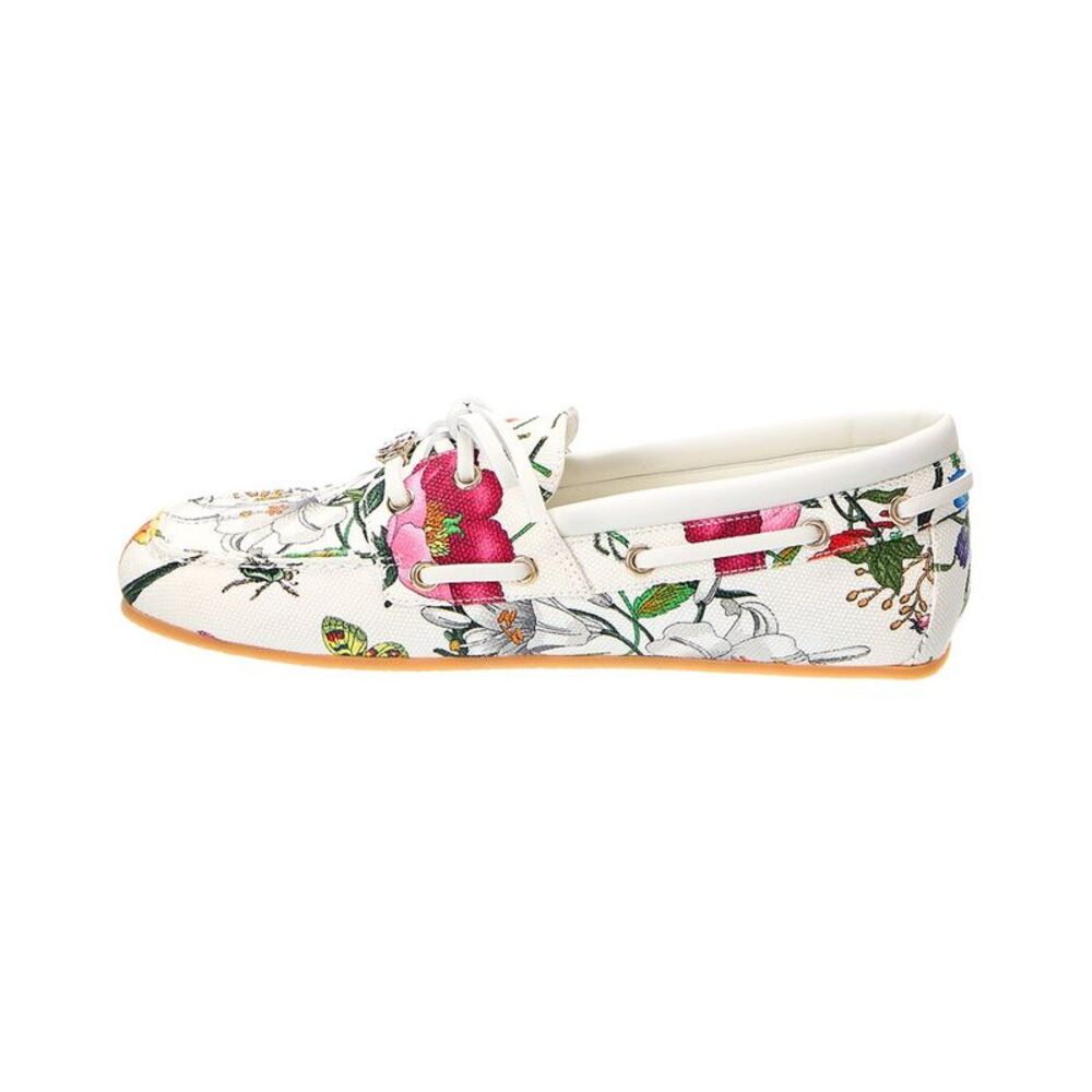 Gucci Gg Logo Canvas Loafer, White - Picture 2 of 5